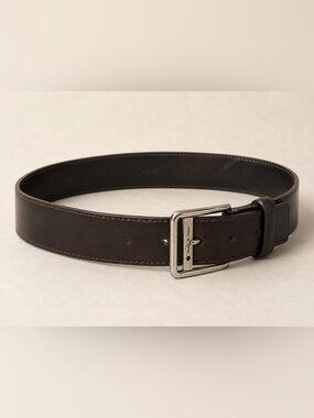 Versace Collection Men’s Brown Leather Belt 90/36 Made Italy Silver Buckle